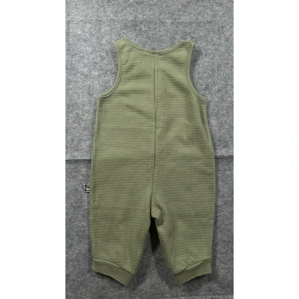 VTG Sesame Street Safari Overalls 6-9M Green Embroidered Cookie Monster Henson